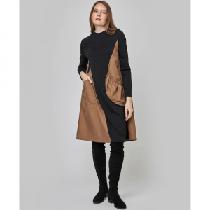 UCHOO - BLACK & BROWN COMBO DRESS