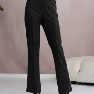ALISON SHERI A46006 - CHARCOAL PULL ON  BOOT LEG TROUSERS
