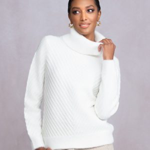 ALISON SHERI A46020 - WHITE COWL NECK  JUMPER