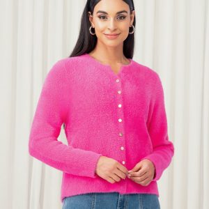 ELENA WANG EW35005 - FUSHIA SUPER SOFT CARDIGAN