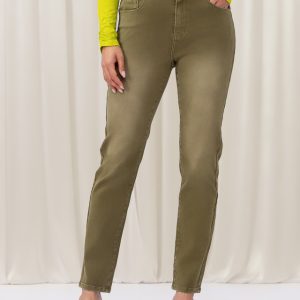 ELENA WANG - EW35183 KHAKI STRAIGHT LEG JEANS