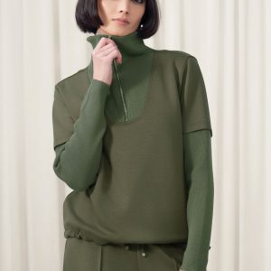 ELENA WANG EW35200 - KHAKI SUPER SOFT LOUNGE WEAR JUMPER