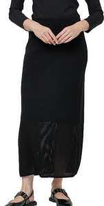 UCHOO - MESH PENCIL SKIRT WITH SHEER CHECKERED FINISH