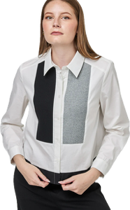 UCHOO - PANELED SHIRT WITH TEXTURED MESH INSERT