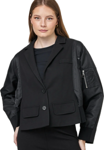 UCHOO - BOMBER STYLE BLAZER WITH SIDE WELT POCKETS