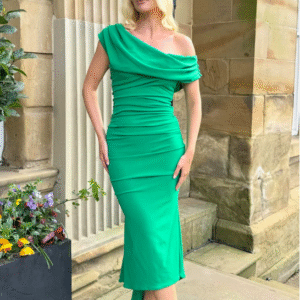ATOM Mercury Midi Dress In Emerald Green