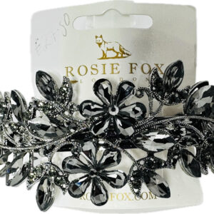 Rosie Fox Black Silvery Grey Jewelled Hair Clip