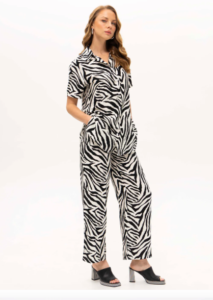 PASSIONI ZEBRA PRINT BLOUSE AND TROUSER SUIT
