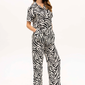 PASSIONI ZEBRA PRINT BLOUSE AND TROUSER SUIT